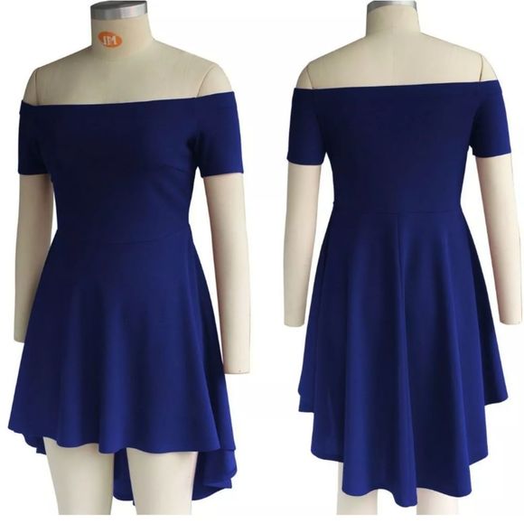 High Low Hem Off Shoulder Short Dress Party Cockta - Picture 6 of 7